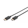 DIGITUS cable de conexión DisplayPort, DP macho/macho, 3 m con bloqueo, Ultra HD 4K, negro