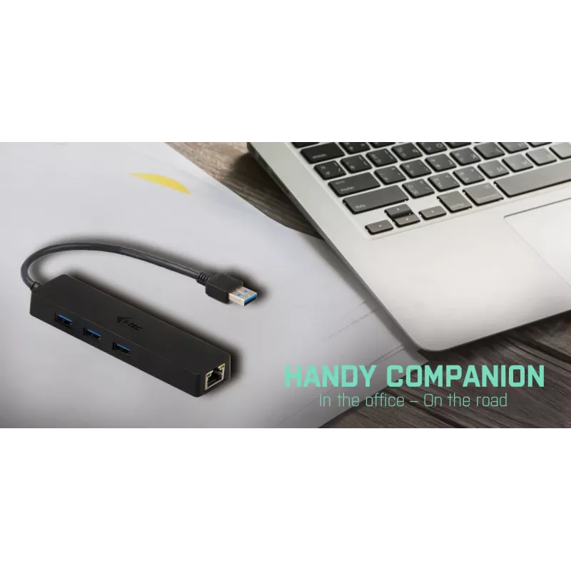 i-tec Advance USB 3.0 hub fino 3 puertos adaptador Gigabit Ethernet negro
