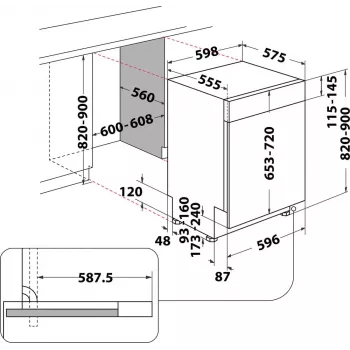 Whirlpool WBC3C26B Semi integrado 14 cubiertos