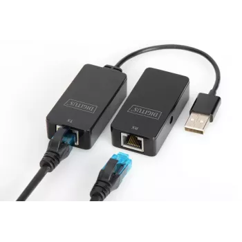 DIGITUS USB-Extender USB 2.0 para uso con cable Cat5/5e/6 (UTP STP o SFT) hasta 50 m