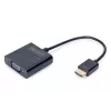Adaptador convertidor DIGITUS HDMI a VGA Type-A - conector VGA (D-Sub), conector hembra de audio de 3,5 mm, negro