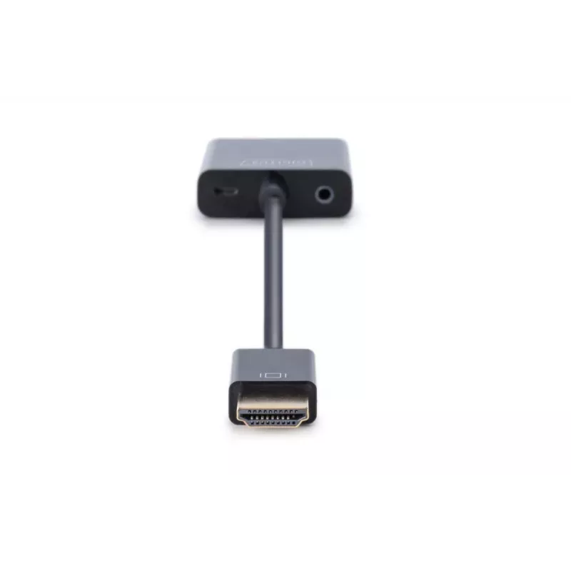 Adaptador convertidor DIGITUS HDMI a VGA Type-A - conector VGA (D-Sub), conector hembra de audio de 3,5 mm, negro