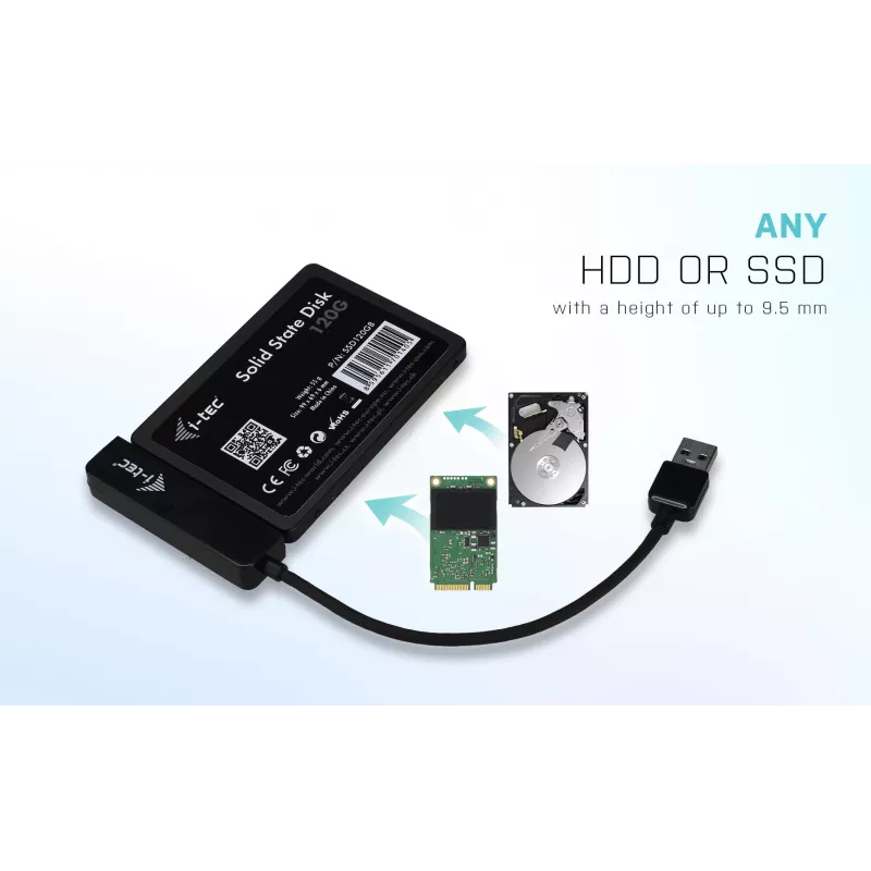 Carcasa HDD/SSD i-tec MySafe USB 3.0 Easy 2,5 pulgadas carcasa externa negra