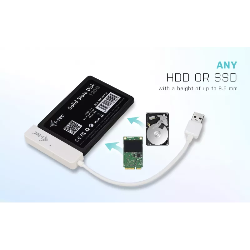 Carcasa HDD/SSD i-tec MySafe USB 3.0 Easy 2,5 pulgadas carcasa externa – blanca