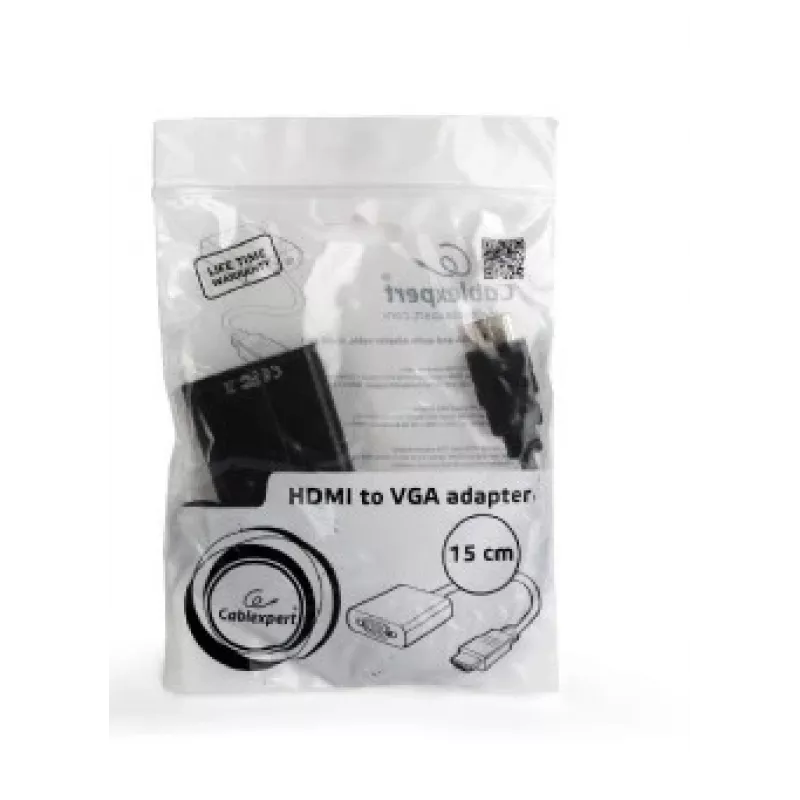 GEMBIRD cable adaptador HDMI a VGA, conector único negro