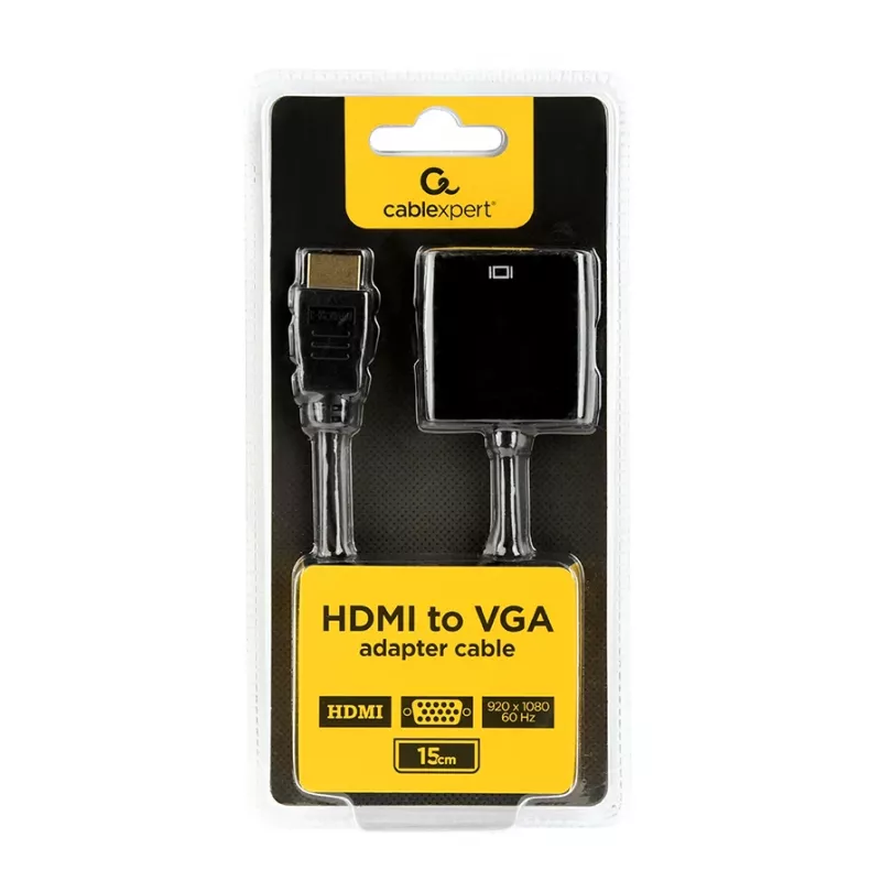 GEMBIRD cable adaptador HDMI a VGA, conector único negro