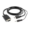 GEMBIRD cable adaptador HDMI a VGA y audio, conector único, 1,8 m - negro