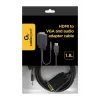 GEMBIRD cable adaptador HDMI a VGA y audio, conector único, 1,8 m - negro