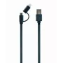 GEMBIRD cable combinado de carga USB a Apple Lightning y Micro-USB de 1 m - negro
