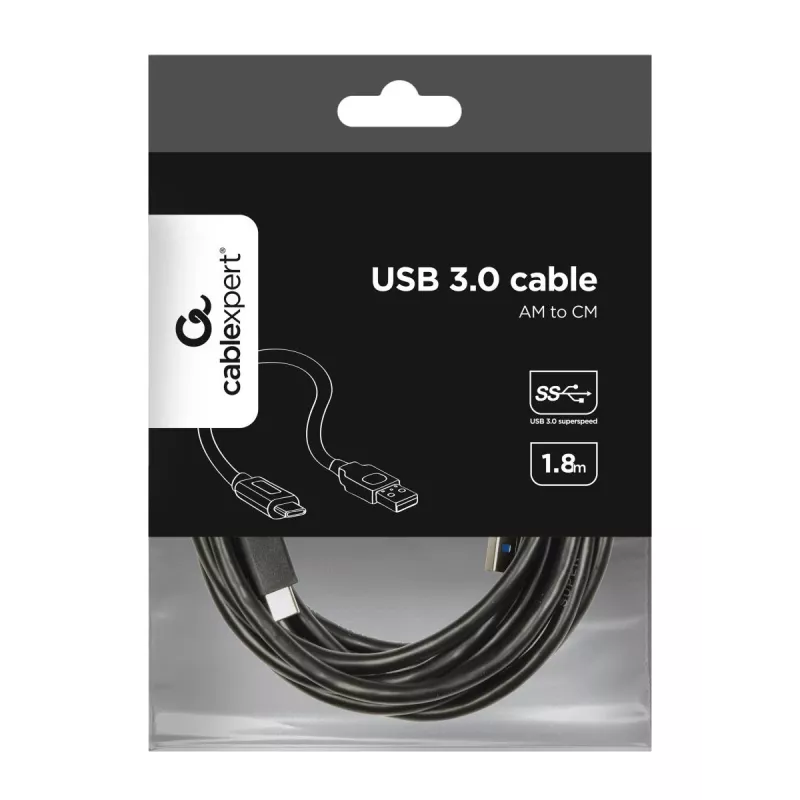 Cable USB Gembird CCP-USB3-AMCM-6 USB 3.2 Gen 1 (USB-C a USB-A) 1,8 m negro