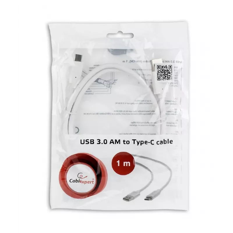 GEMBIRD cable USB 3.0 AM a Type-C (AM/CM) 1 m - blanco