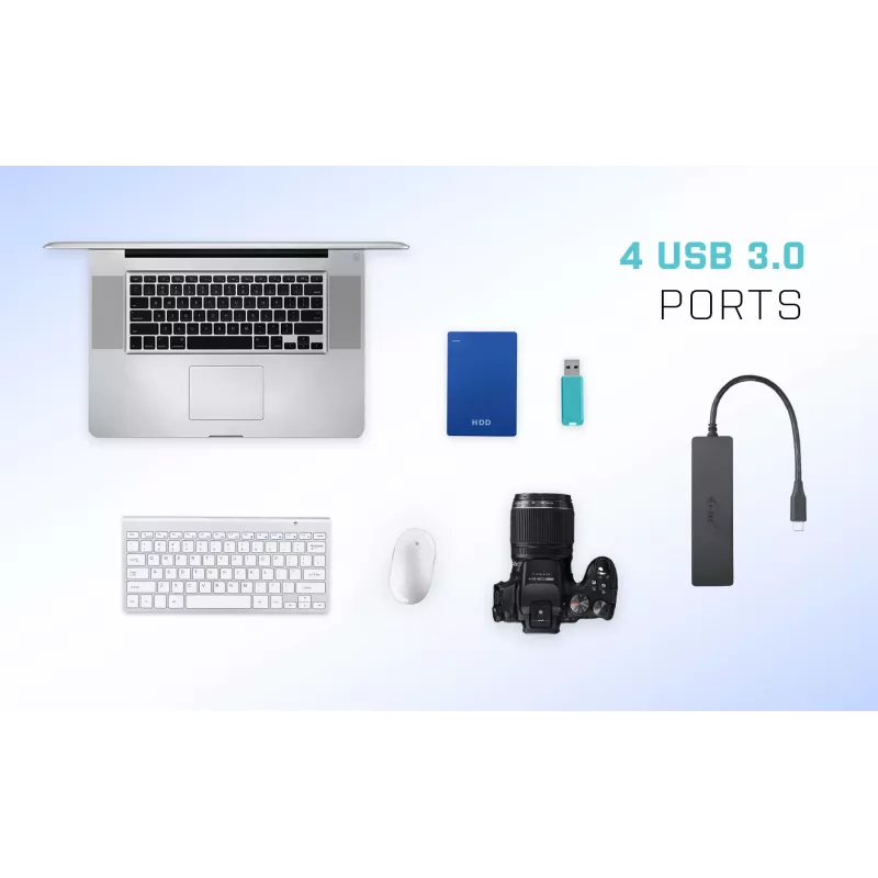 Hub pasivo USB-C Advance i-tec 4 puertos
