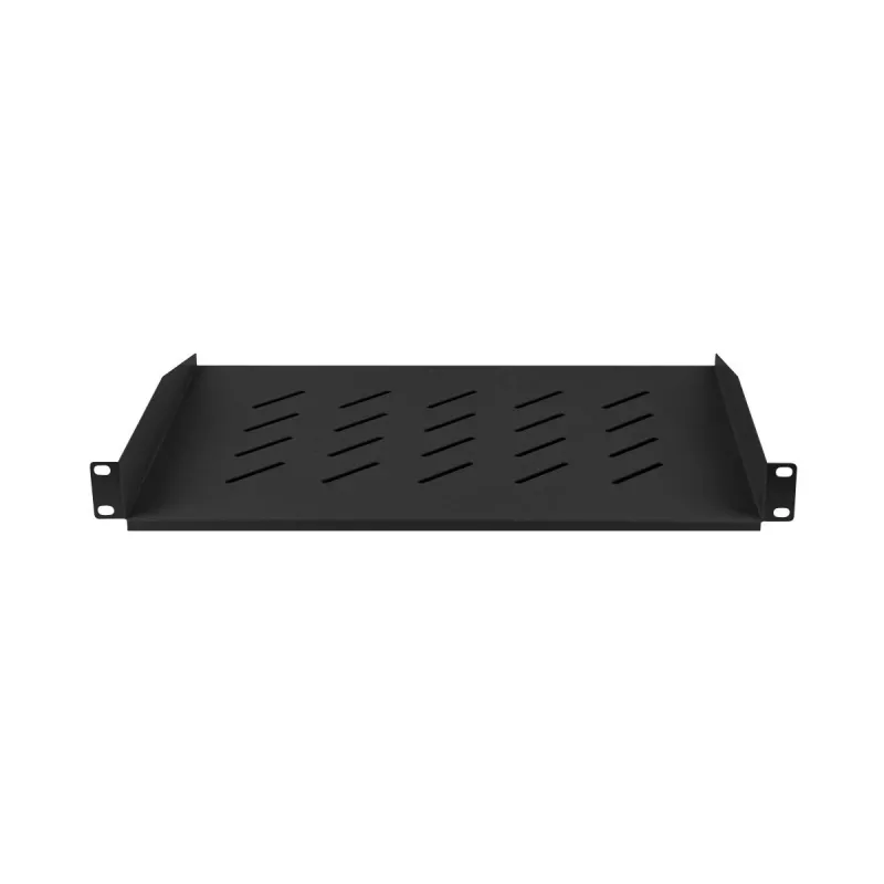 Lanberg AK-1008-B bandeja fija de 1U para rack de 19 pulgadas (482,6 mm), 483x315 mm, para armarios de 450/600/800/1000 mm de fondo, máx. 25 kg, negra RAL 9004