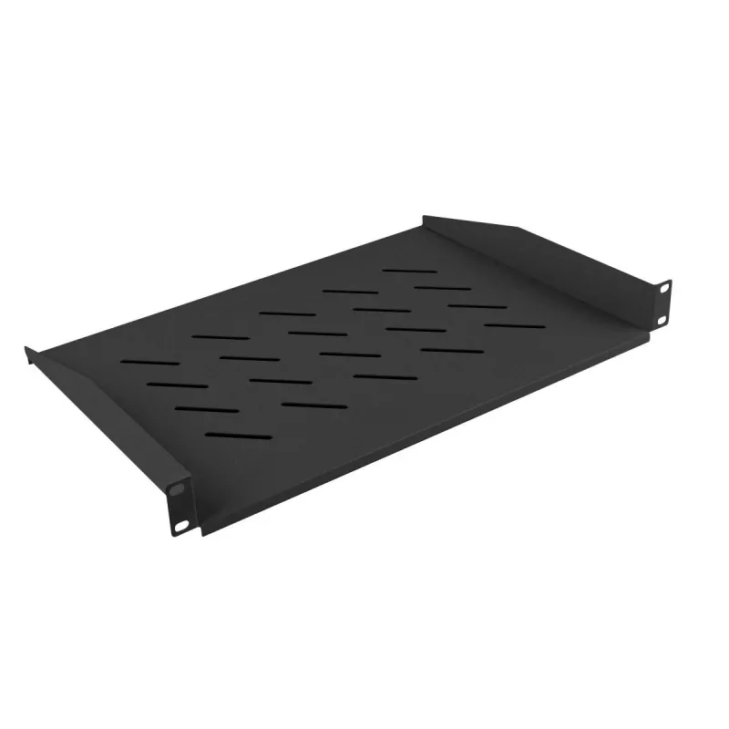 Lanberg AK-1008-B bandeja fija de 1U para rack de 19 pulgadas (482,6 mm), 483x315 mm, para armarios de 450/600/800/1000 mm de fondo, máx. 25 kg, negra RAL 9004