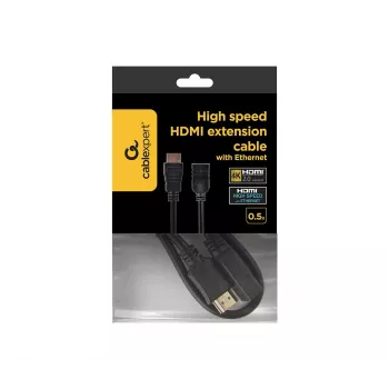 Cable de extensión HDMI de alta velocidad con Ethernet GEMBIRD, 50 cm
