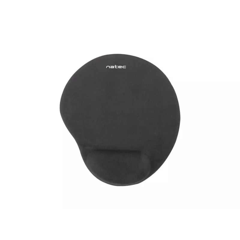 Alfombrilla de ratón NATEC Marmot negra con reposamuñecas de gel, superficie de tela 245×225×22 mm