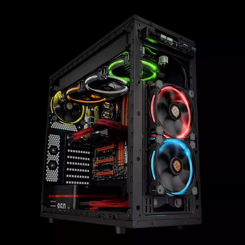 THERMALTAKE Riing 12 LED RGB 256 Colors ventilador de radiador LED de alta presión estática (pack de 3 ventiladores)