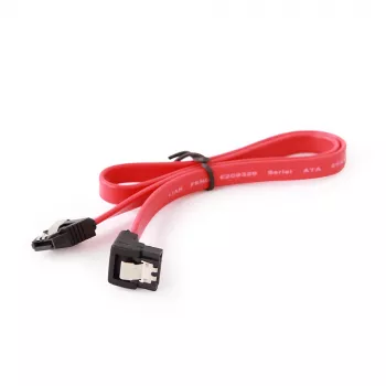 GEMBIRD cable de datos SATA III con conector acodado de 90 grados, 50 cm – clips metálicos