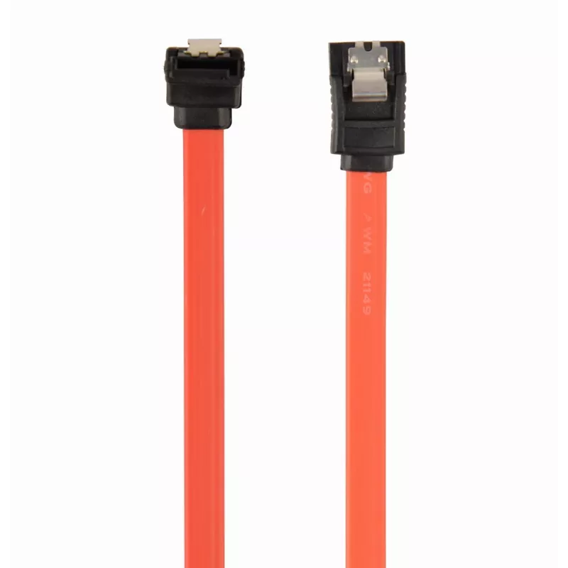 GEMBIRD cable de datos SATA III con conector acodado de 90 grados, 50 cm – clips metálicos