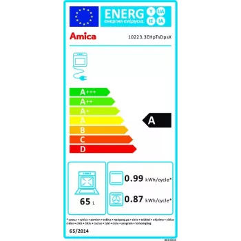 Horno eléctrico empotrable AMICA EB7541D Fine, 65 L, limpieza por vapor, convección, grill, acero inoxidable