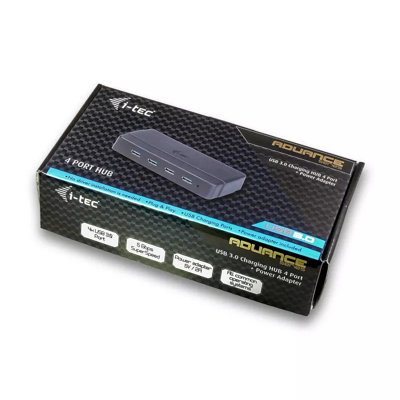 i-tec USB 3.0 Charging HUB 4 puertos fuente de alimentación USB 3.2 Gen 1 Type-B