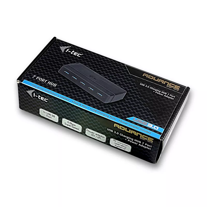 i-tec USB 3.0 Charging HUB 7 puertos fuente de alimentación USB 3.2 Gen 1 Type-B