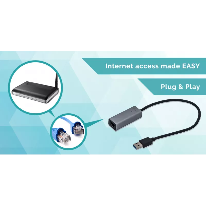 Adaptador Ethernet i-tec Metal USB 3.0 U3METALGLAN