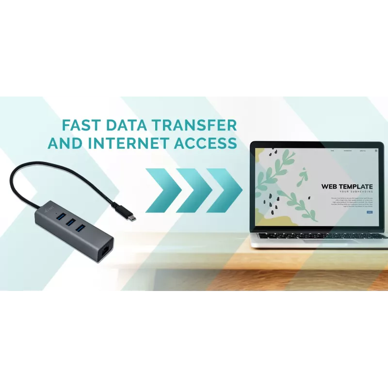 i-tec Metal USB-C HUB 3 puertos + adaptador Gigabit Ethernet