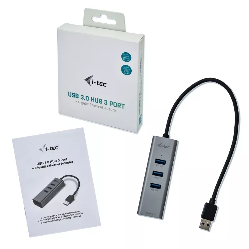 i-tec Metal USB 3.0 HUB 3 puertos + adaptador Gigabit Ethernet