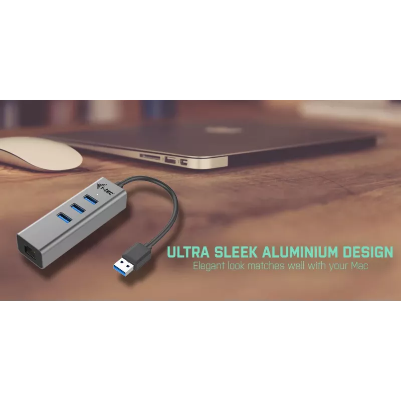 i-tec Metal USB 3.0 HUB 3 puertos + adaptador Gigabit Ethernet