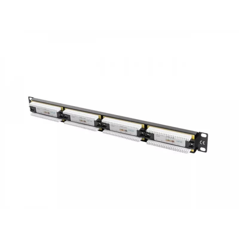 Lanberg PPU5-1024-B panel de parcheo, 24 puertos, 1U, 19 pulgadas, Cat5e UTP, metálico, negro