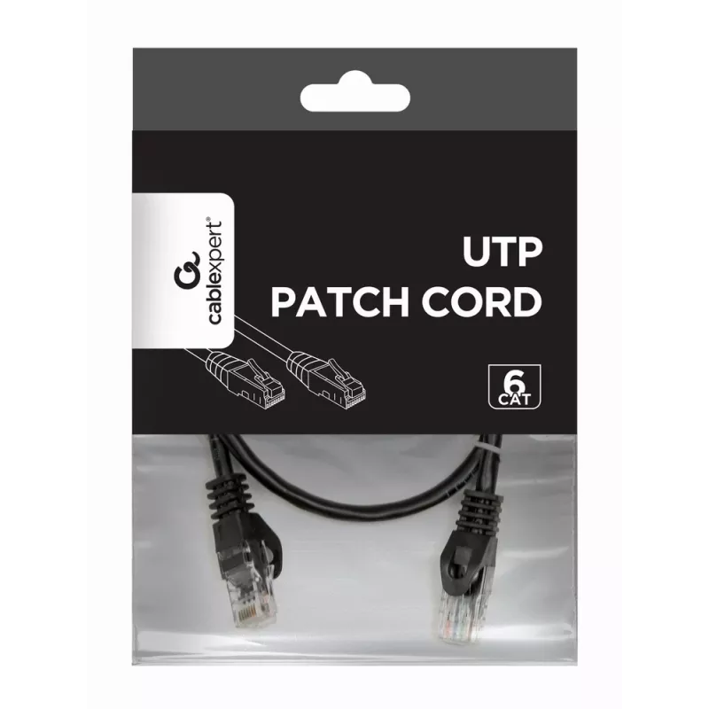 Cable de red Gembird PP6U-0.5M negro Cat6 U/UTP
