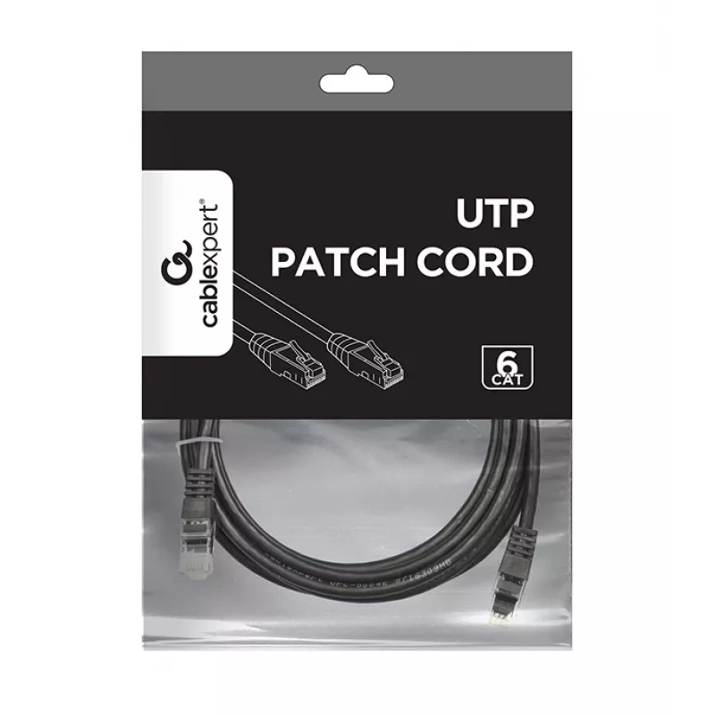 Cable de red Gembird PP6U-3M/BK RJ-45 Cat6 3 m negro