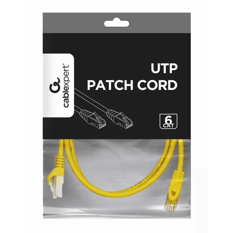 Cable de red Gembird PP6U-1M RJ-45 Cat6 1 m amarillo