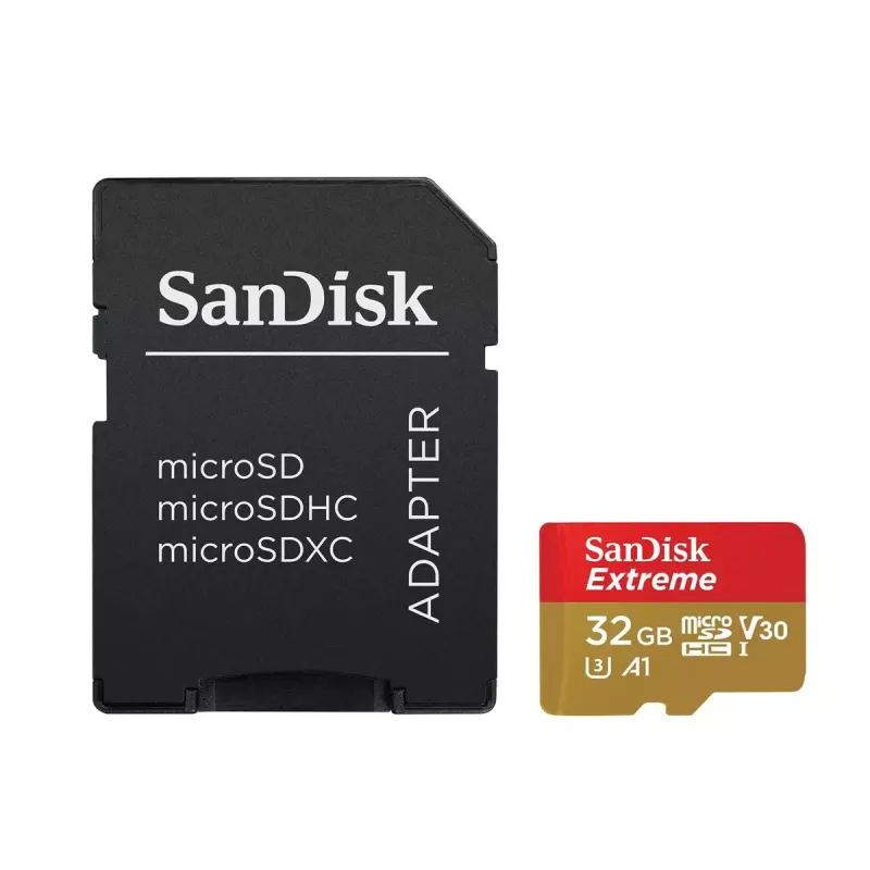 SanDisk Extreme Action Tarjeta de memoria microSDHC 32GB, A1 + adaptador (SDSQXAF-032G-GN6AA)