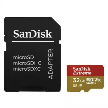 SanDisk Extreme Action Tarjeta de memoria microSDHC 32GB, A1 + adaptador (SDSQXAF-032G-GN6AA)