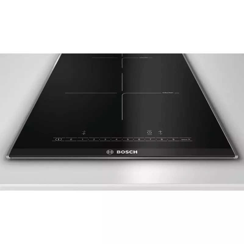 Bosch PIB375FB1E placa de cocina negra, acero inoxidable, placa de inducción empotrable, 2 zona(s)