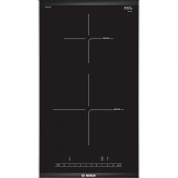Bosch PIB375FB1E placa de cocina negra, acero inoxidable, placa de inducción empotrable, 2 zona(s)