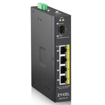 Zyxel RGS100-5P no gestionado L2 Gigabit Ethernet (10/100/1000) Power over Ethernet (PoE) Negro