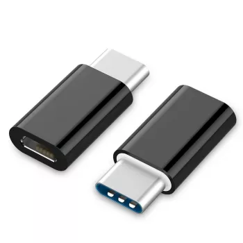Adaptador GEMBIRD USB 2.0 Type-C a MicroUSB (CM/MicroUSB-F), Negro