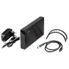 i-tec MYSAFE Advanced 3.5 pulgadas USB 3.0, carcasa para HDD, 3.5 pulgadas, Serial ATA, Serial ATA II, Serial ATA III, 5 Gbit/s, conexión USB, negro, metálico