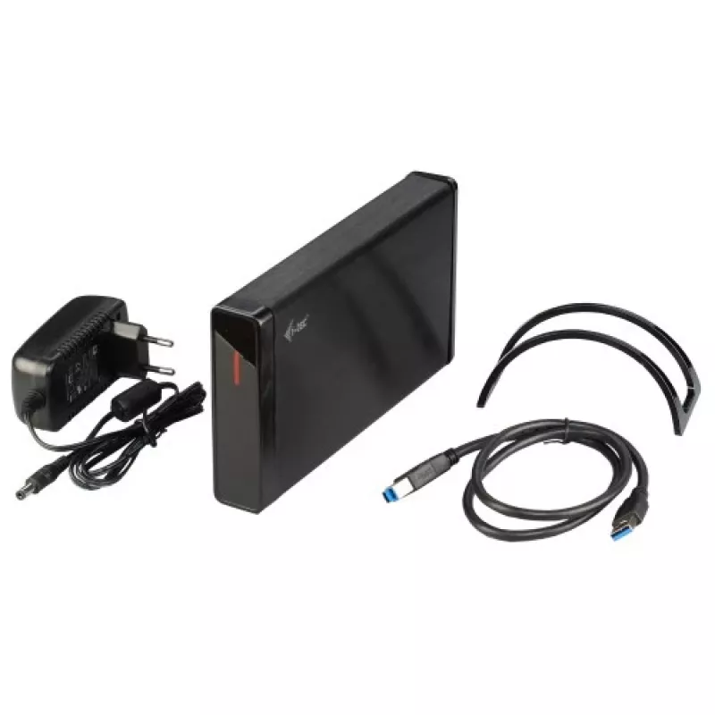 i-tec MYSAFE Advanced 3.5 pulgadas USB 3.0, carcasa para HDD, 3.5 pulgadas, Serial ATA, Serial ATA II, Serial ATA III, 5 Gbit/s, conexión USB, negro, metálico