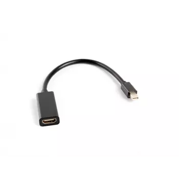 Adaptador de cable de vídeo LANBERG Mini DisplayPort (conector macho) a HDMI Type-A (conector hembra), 0,2 m, 1920x1200 @60Hz, DisplayPort 1.2, negro
