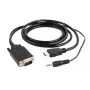 GEMBIRD Cable adaptador HDMI a VGA y audio, conector único, 3 m, negro