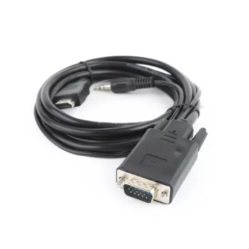 GEMBIRD Cable adaptador HDMI a VGA y audio, conector único, 3 m, negro