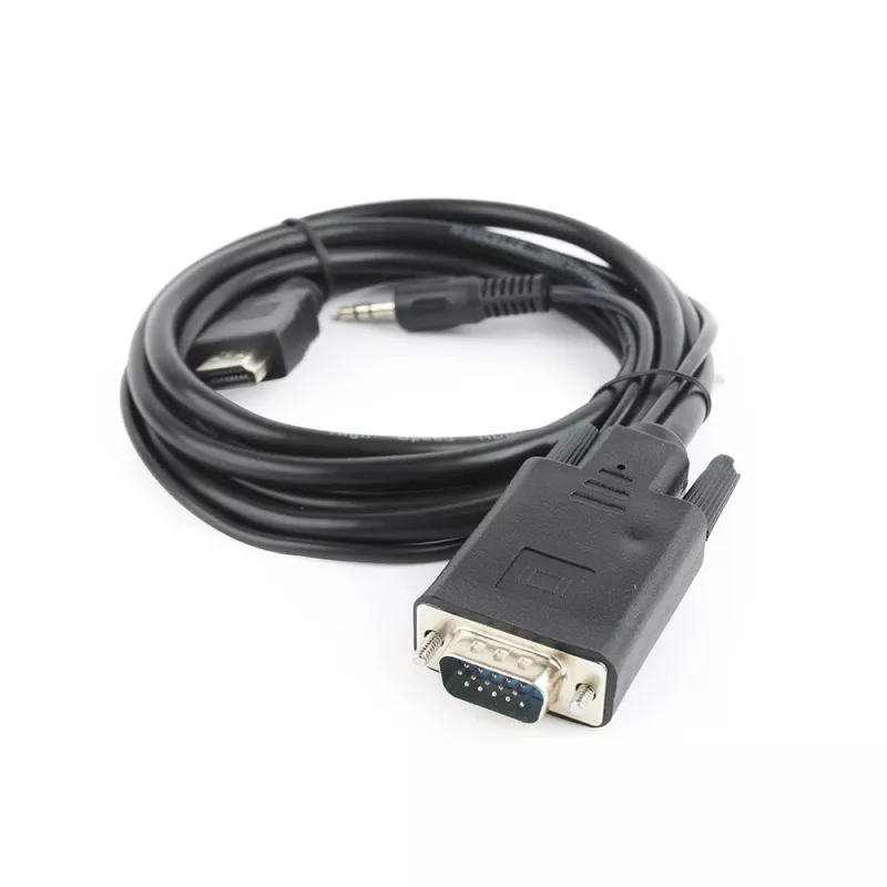GEMBIRD Cable adaptador HDMI a VGA y audio, conector único, 3 m, negro