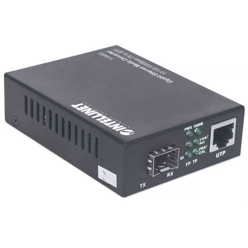 Intellinet Convertidor de medios Gigabit Ethernet a SFP, 10/100/1000Base-Tx a ranura SFP, vacío