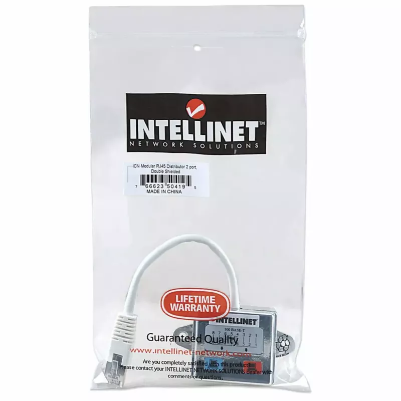Intellinet Distribuidor modular de 2 puertos, Cat5e, FTP, permite compartir un cable de red Cat5e entre dos puertos RJ45