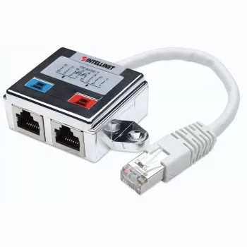 Intellinet Distribuidor modular de 2 puertos, Cat5e, FTP, permite compartir un cable de red Cat5e entre dos puertos RJ45