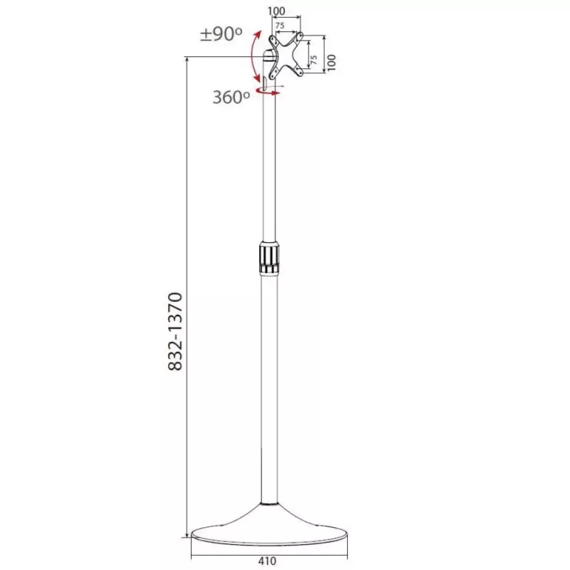 Soporte expositor Techly ICA-TR10 68,6 cm (27